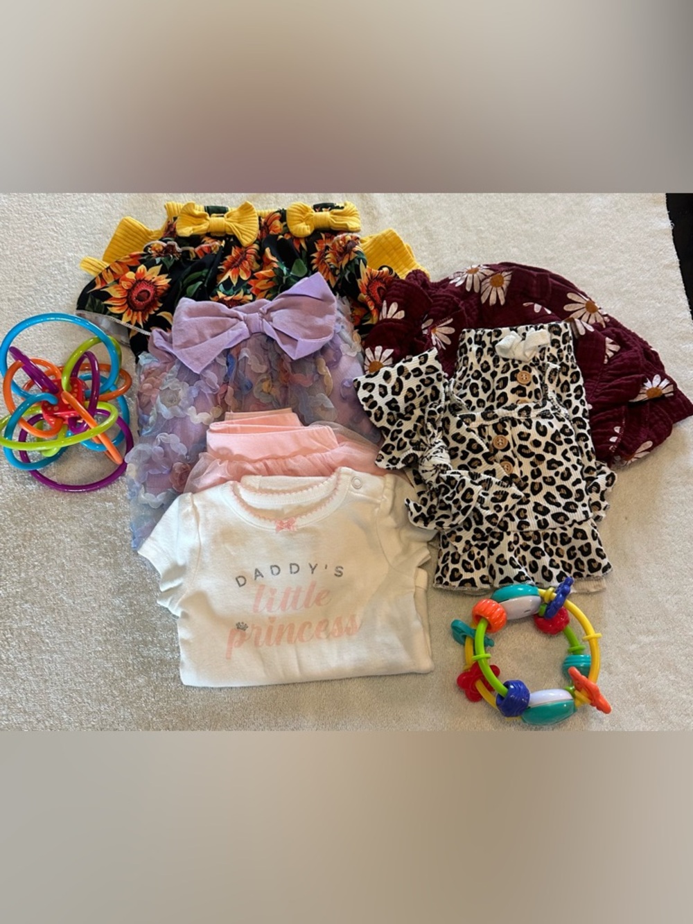 ✨ Baby Girl Boutique Bundle 0–6M (Trendy Sets + Bonus Toys)